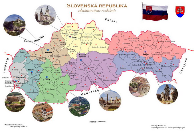 Nevhodný za Pravidelnost okresy slovenska mapa páteř Vyhovět Chyba